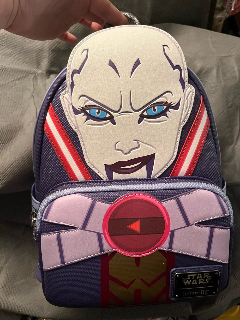 Loungefly Purple Star Wars Female Villain Mini Backpack with Pink & Blue Accents